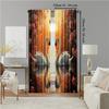 2 Pcs   Versatile Polyester Transparent Curtains for Home Decoration Valentine's Day Love Flower for Use In Bedrooms and Living