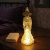 Decorative Witch Figurine Skeleton Resin Figurine, LED Light Up Gothic Statue, Spooky Fantasy Themed Gift Dark Ornament for Desk, Shelf, Mantel Indoor