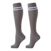 6 Pairs Of Two Bars Solid Color Sports Socks Compression Socks