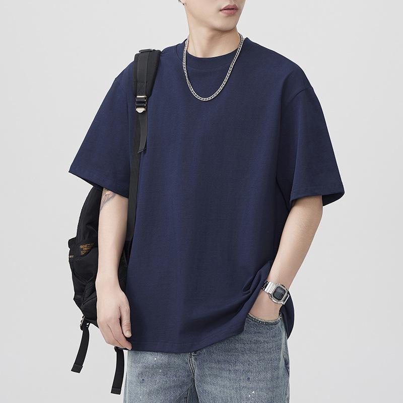 Summer Heavyweight 300g Light Board Pure Cotton Sleeve T-shirt Men's Loose Japanese Casual