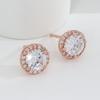 Simple Versatile Earrings for Women, Versatile and Fresh Korean Version of Opal Earrings, Four-claw Round Single-diamond Stud Earrings.