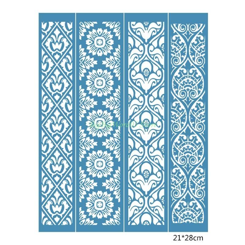 24TE Vintage Lace Adhesive Silk Screen Printing Stencil Mesh Transfers DIY Shirt