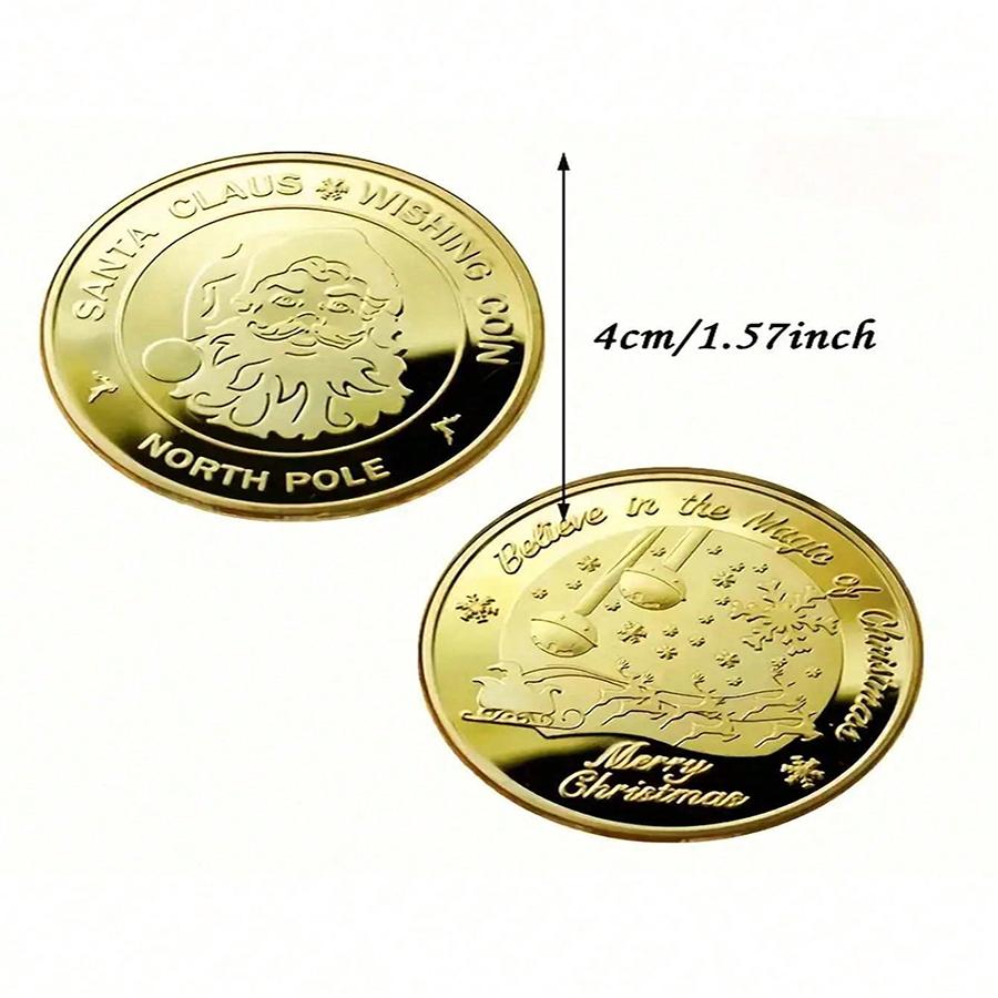 Christmas Commemorative Coin Vintage Style Iron Collectible Coins with Santa Claus Reindeer Pattern Xmas Souvenir Party Gifts