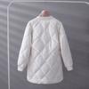 Women's Mid-Length Autumn and Winter Cotton Jacket - Korean Version Loose Diamond-Quilted Cotton Jacket, Korean Style Down Jacket