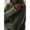 Übergröße Pullover Mode Hoher Kragen Locker Zopf Langarm Damen Strickware