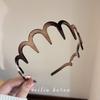 Black Flocked Big Wave Headband with Tooth Comb for Washing Face, Headband for Tidying Up Hair, Hairpin and Headdress