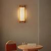 Vintage Walnut Solid Wood Grid Wall Lamp Wabi-sabi style Wall Sconce lights for Bedroom Bedside Living Dining Room