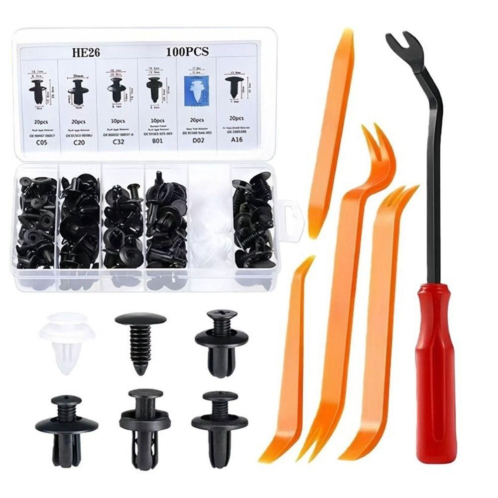 100pcs Universal Car Body Push Retainer Mixed Size Automotive Clips Set Auto Fastener Clip  Car Body