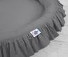 Set: hanging cotton canopy for a children's room and a nest with a ruffle - anthracite