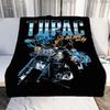 Tupac Shakur Printed Throw Blanket Super Soft Flannel Comfortable Sofa Blanket Fashionable Bed Sheet for Mattress