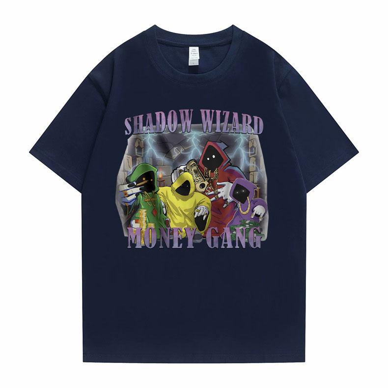 Shadow Wizard Money Gang Funny Meme Print Tshirt Men Casual 100 Cotton Oversized T Shirts Mens Vintage Tshirt Short Sleeve