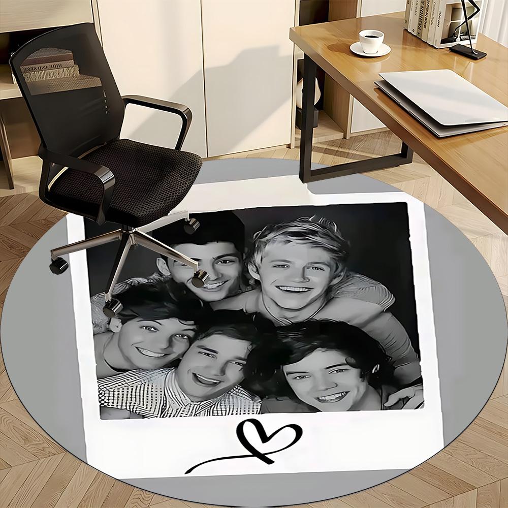 1pc One Direction Music Band Office Round Area Rug, Under Office Chairs Bedroom Living Room Home Decor a1016276
