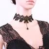 Elegant Lace Choker Necklace for Women Punk Styles Choker with Crystal Decors Perfect for Halloween and Cosplay Party