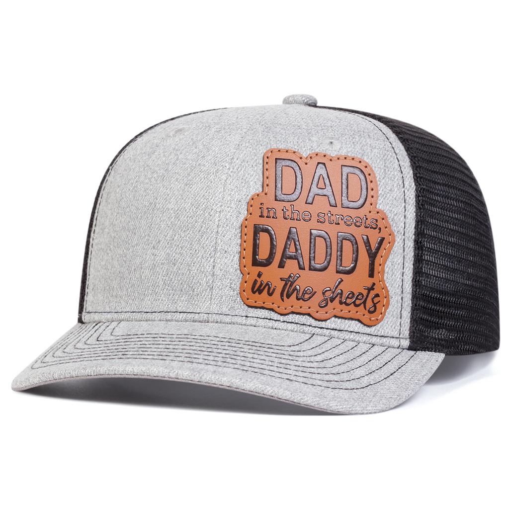 1Piece Unisex Dad Daddy Leather Patch Baseball Net Hat Outdoor Adjustable Sunscreen Leisure Hat Spring Autumn Travel Vacation Trendy Fashionable
