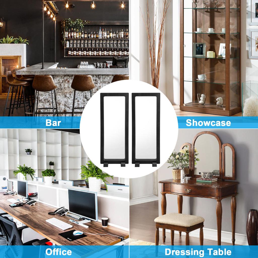 2Pcs 3D Effect Display Floating Coin Display Frame Box Jewelry Holder Case with Stand Black PE Film Display Box