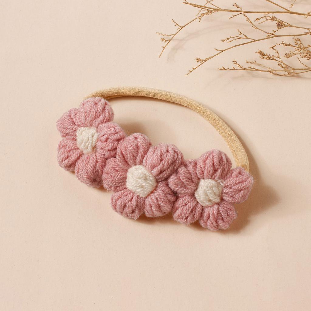 Gestricktes Stirnband mit Blumenanhänger für 100-Tage-Fotografie Weich und sicher Atmungsaktiver Babyschmuck Requisiten für Fotoshootings