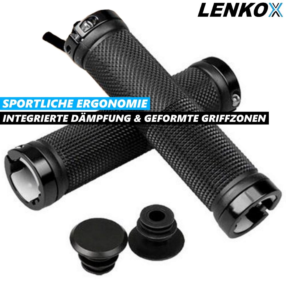 LENKOX Fahrrad Lenkergriffe ergonomische Lenker Griffe Fahrradgriffe schwarz