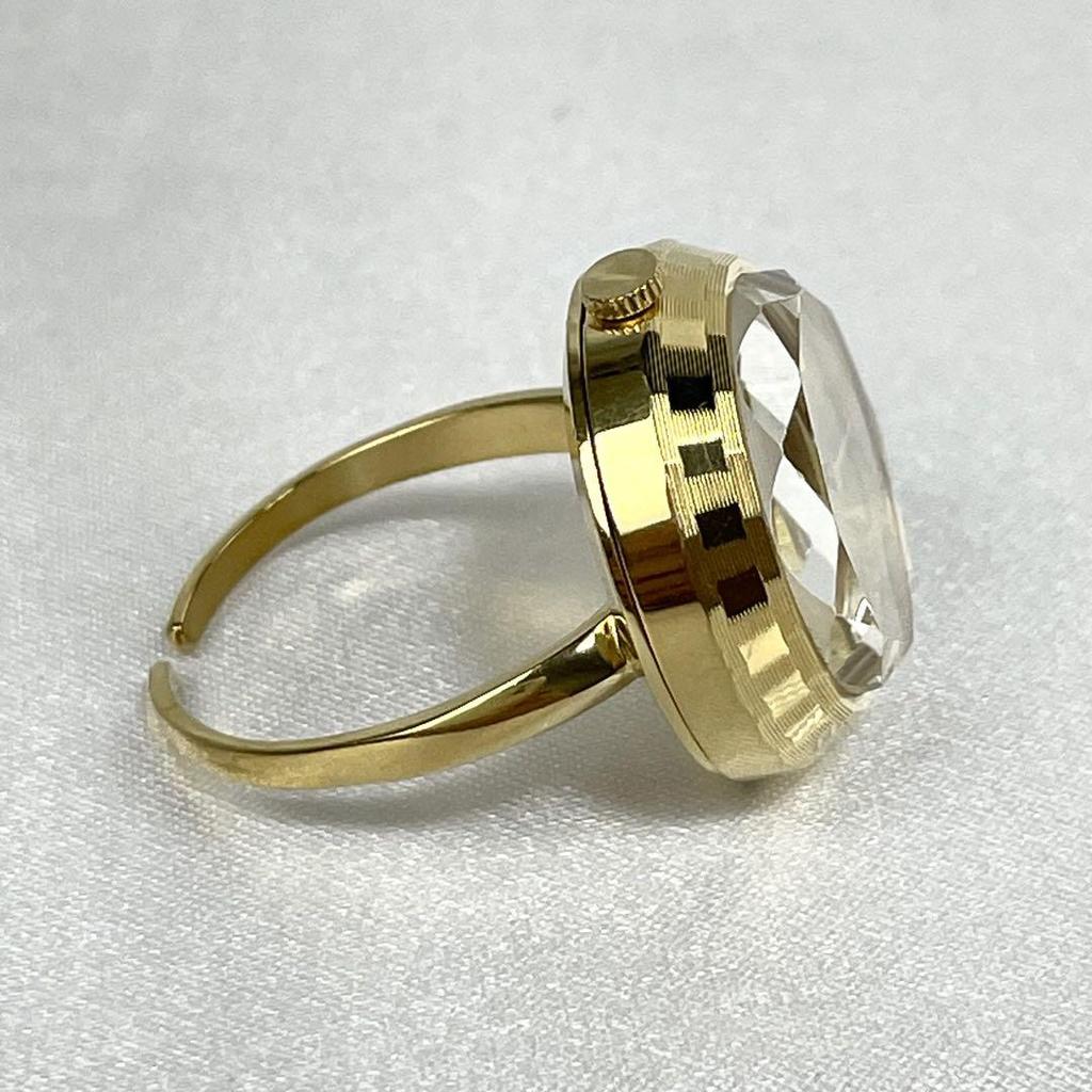 [USED] Working SEIKO ring watch, gold, adjustable.