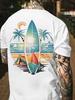 Summer Unisexs 100 Pure Cotton Casual Loose Size Holiday Beach Print Sports Comfortable Round Neck Short Sleeved Tshirt Top