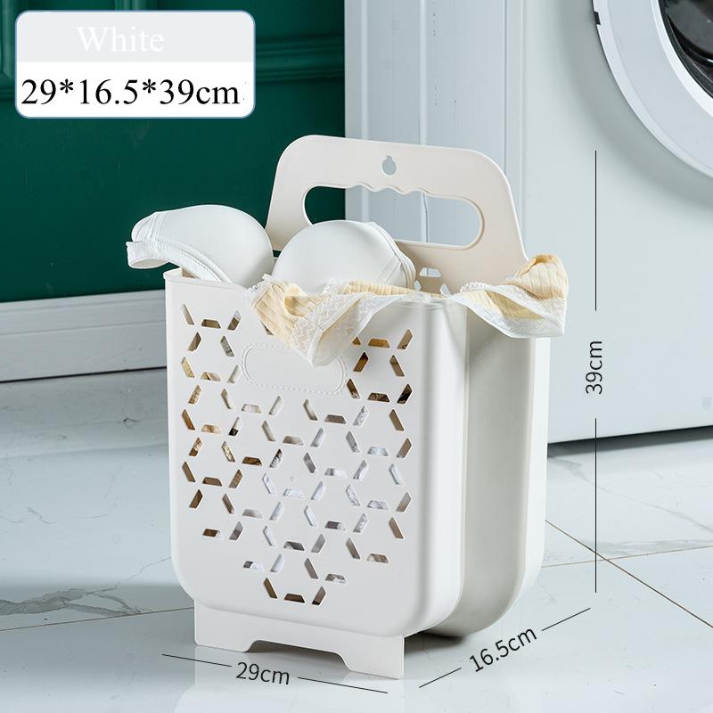 

Настенная корзина для белья, портативный органайзер, пластиковый складной органайзер для ванной комнаты, полое ведро для хранения грязной одежды, игрушек и нижнего белья белый