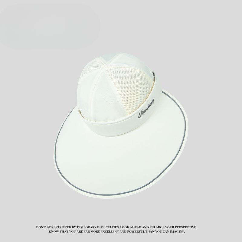 New Outdoor Sun Protection Hat for Women with Ultraviolet Rays  Summer  Plush Hat Brim Empty Top Ice Silk Sun Hat