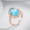 Simple Romantic Blue Natural Zircon Bridal Wedding Rings Luxury  Rose Gold Color Daily Fine Jewelry Women For Gift