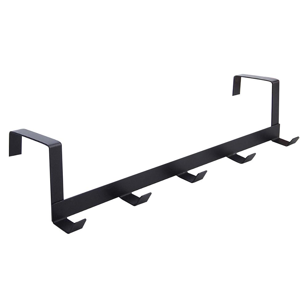 

5 крючков над дверью съемная металлическая вешалка для крючков 29x7.5x6.3 см вешалка для двери вешалка для ванной комнаты/кухни/гостиной органайзер чёрный