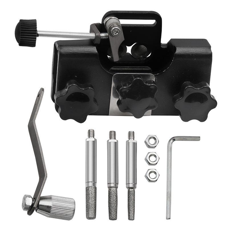 Portable Hand-Crank Chainsaw Sharpener and Clamp Tool
