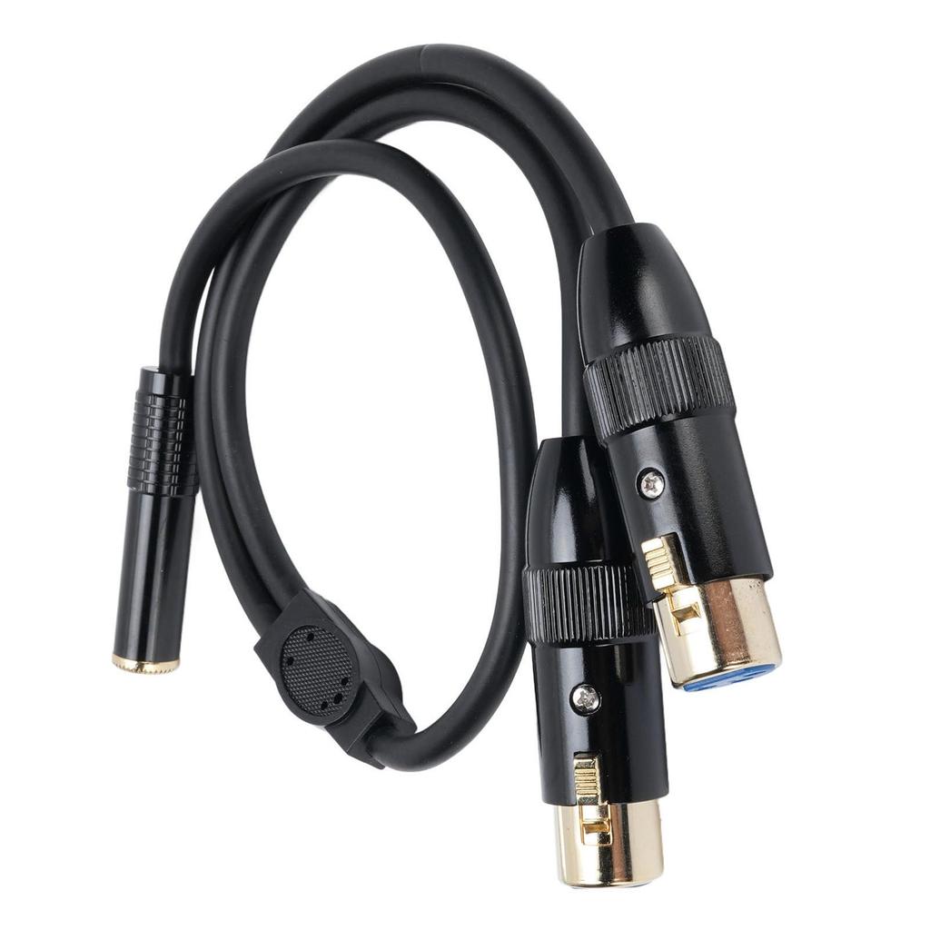 XLR To 14 Inch Y Splitter Cable, Balanced XLR Female To 14 Inch Female Cable, Supports Both Stereo and Mono, for Mixer Microphone Amplifier Keyboard
