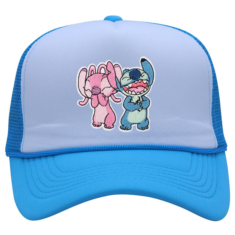 Labeling cartoon Stitch net hat color matching men's and women's baseball caps outdoor travel sunshade truck hat tide