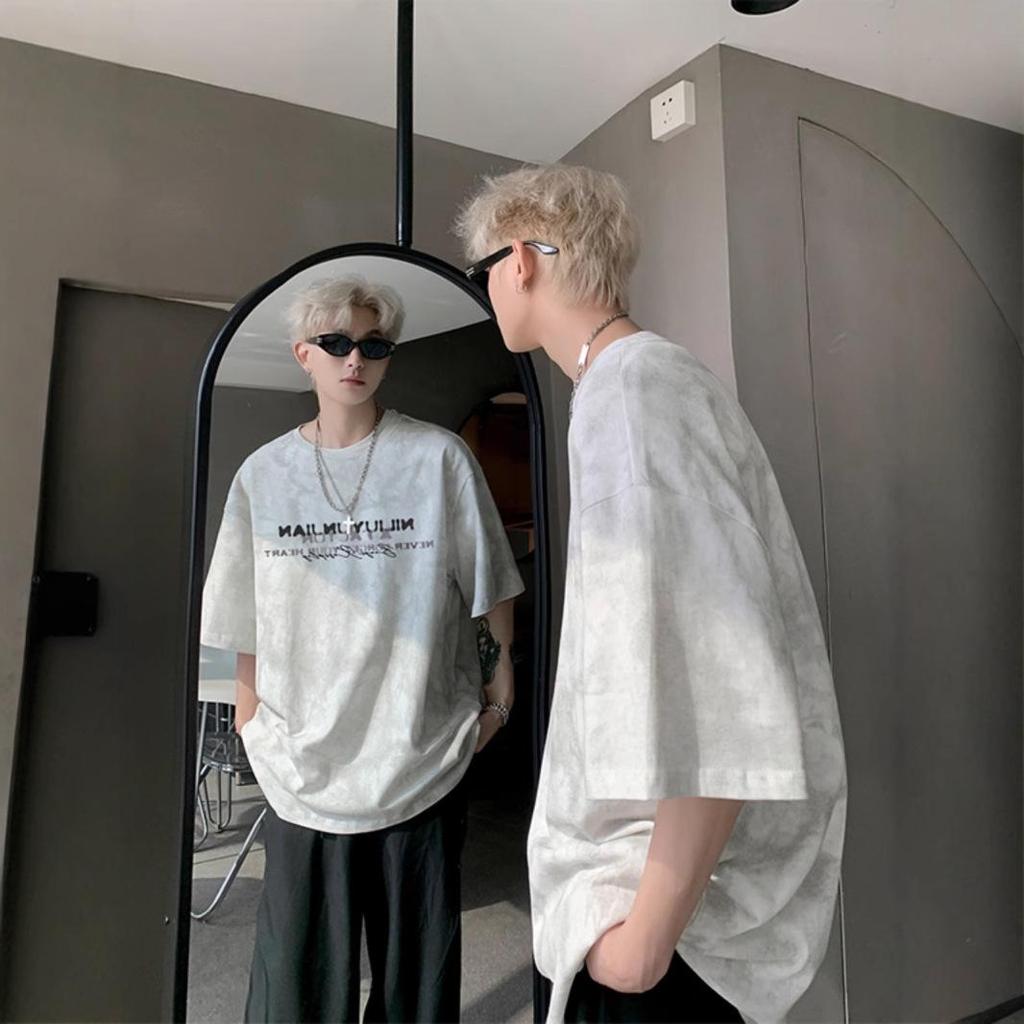 Men's Trendy Tie-Dye Short-Sleeve T-Shirt 2026: Stylish, Heavyweight, Youthful, Loose-Fit, Half-Sleeve for Summer