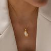Luxury 18K Gold Plated  Oval Shape White Cat Eye Opal Stone Pendant Necklace Fashion Jewelry