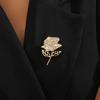 Elegant Rhinestone Rose Brooch: Sparkling, High-Grade, Versatile Pin for Suits and Anti-Exposure Fixing.