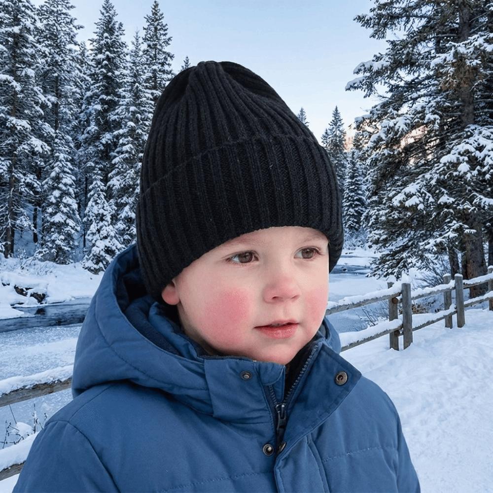 Korean Style Baby Knitted Hat Wool Pullover Cap Sweet Knitted Beanie Hat Winter