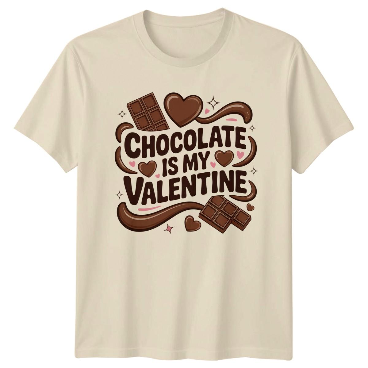 Chocolate Is My Valentine T-Shirt Chocolate Lover Food Valentines Day L