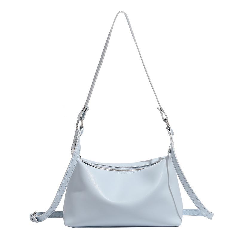 Niche PU soft leather commuter shoulder bag commuter tote bag women's 2025 new solid color large-capacity messenger women's bag