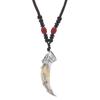 Retro woven dog tooth necklace men's and women's long niche personalized wolf tooth pendant pendant sweater chain accessories