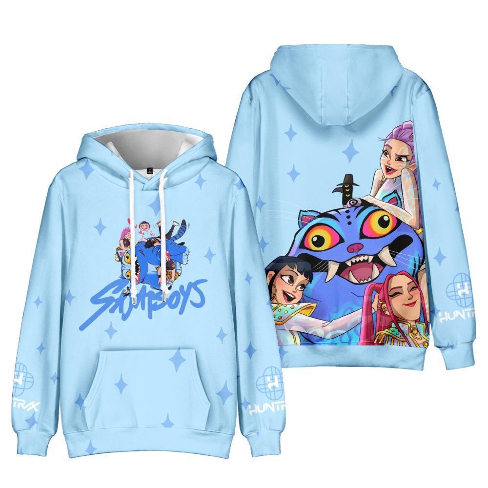Kreskówka Anime KPop Łowcy Demonów Modne Wygodne Bluzy z Nadrukiem 3D Męskie Damskie Casualowe Oversize z Długim Rękawem