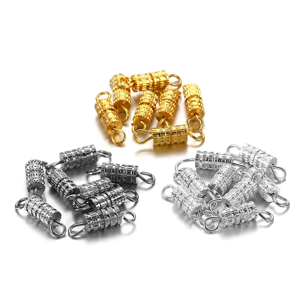30 pz/lotto Chiusure a Vite Connettori Cilindrici Chiusura con Fibbia per Creazione Gioielli Fai da Te Forniture per Creazione Accessori Bracciale
