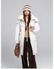 Women's Autumn and Winter Coat Solid Color Stand Collar Hooded Loose Thickened Windproof Mid-length Women's Jacket
