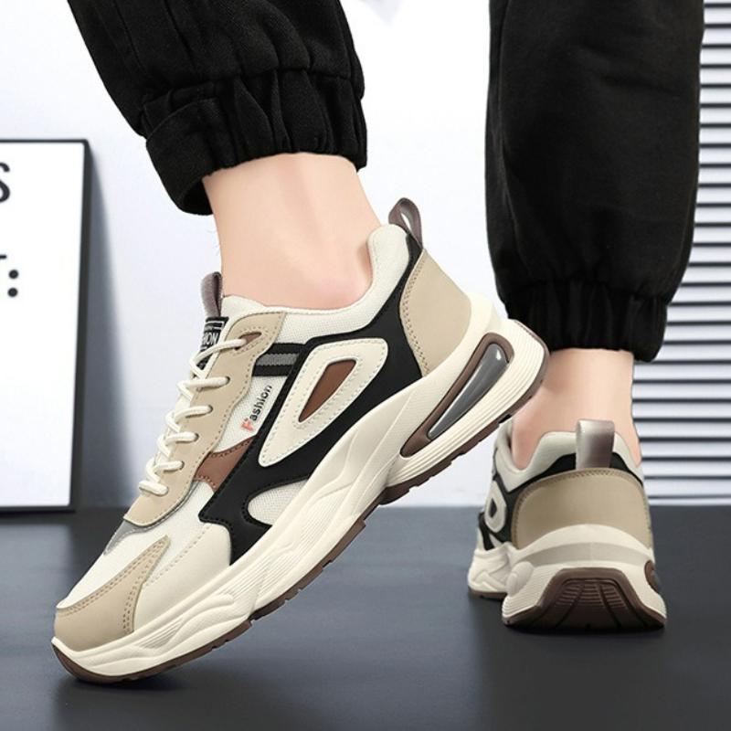 Mode Herren-Sneakers Atmungsaktive Freizeitschuhe Herren Plateau-Schuhe Schnürschuhe Weich besohlte Laufschuhe Mesh Walking-Schuh