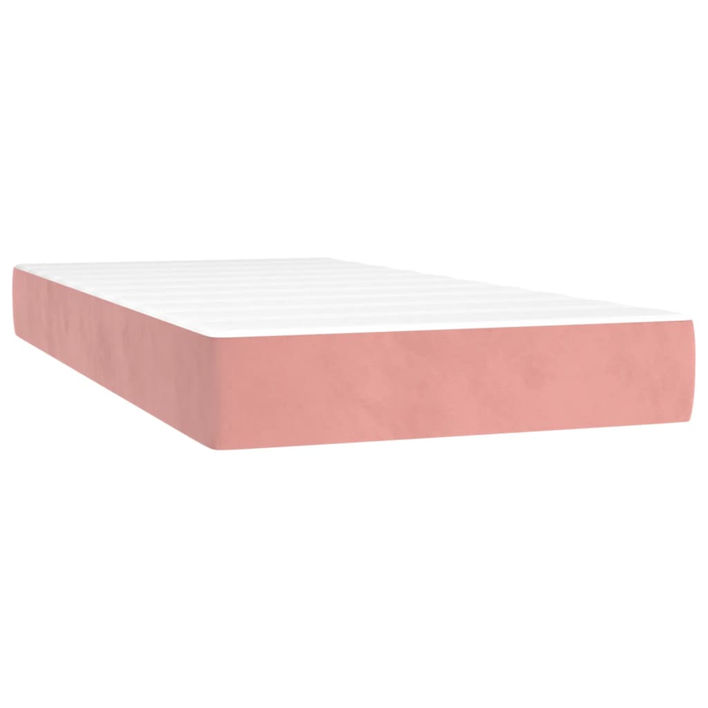 Box Spring Bed with Mattress Pink 100x200 cm Velvet