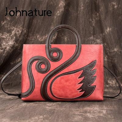 Retro First Layer Cowhide Luxury Women Handbags Genuine Leather Large Capacity High Quality Shoulder Bags
