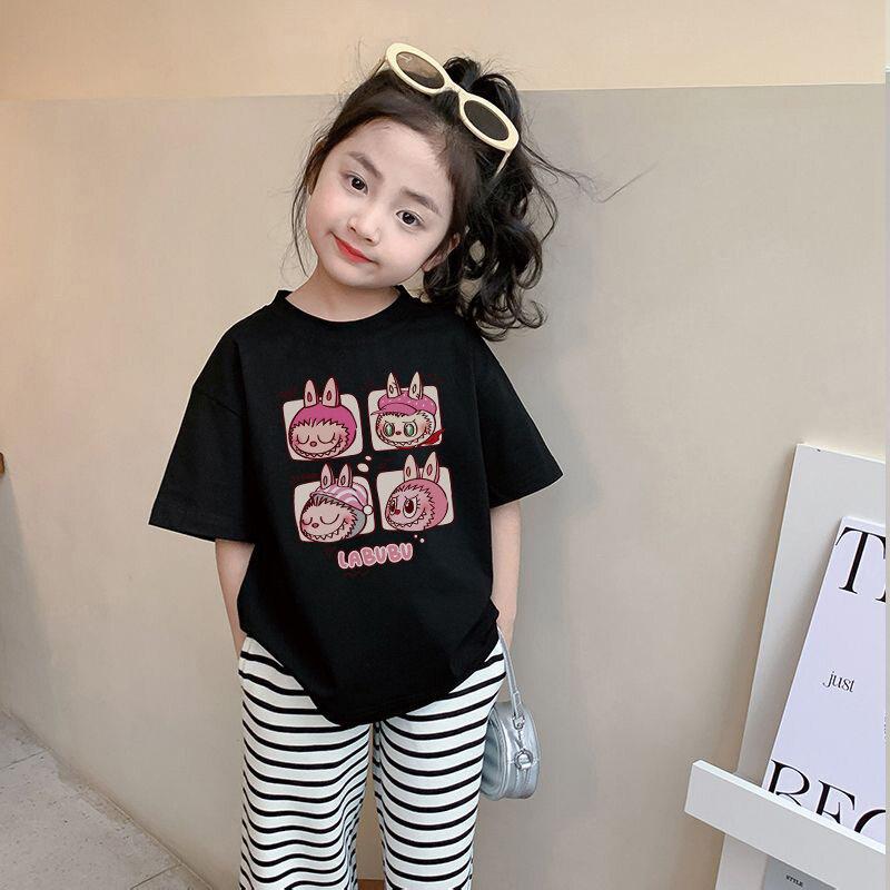 

Девочки футболка с коротким рукавом свободного повседневного стиля детская одежда 100