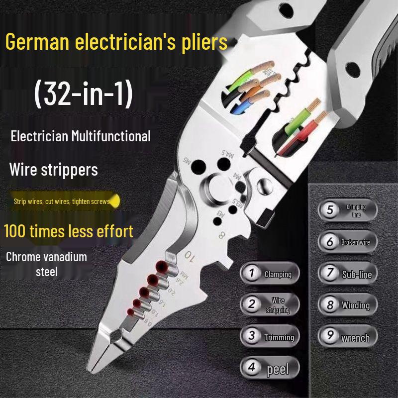 

Universal 2025 Multifunctional Electrician Wire Stripper & Crimper with Wire Looping & Cutting Abilities
