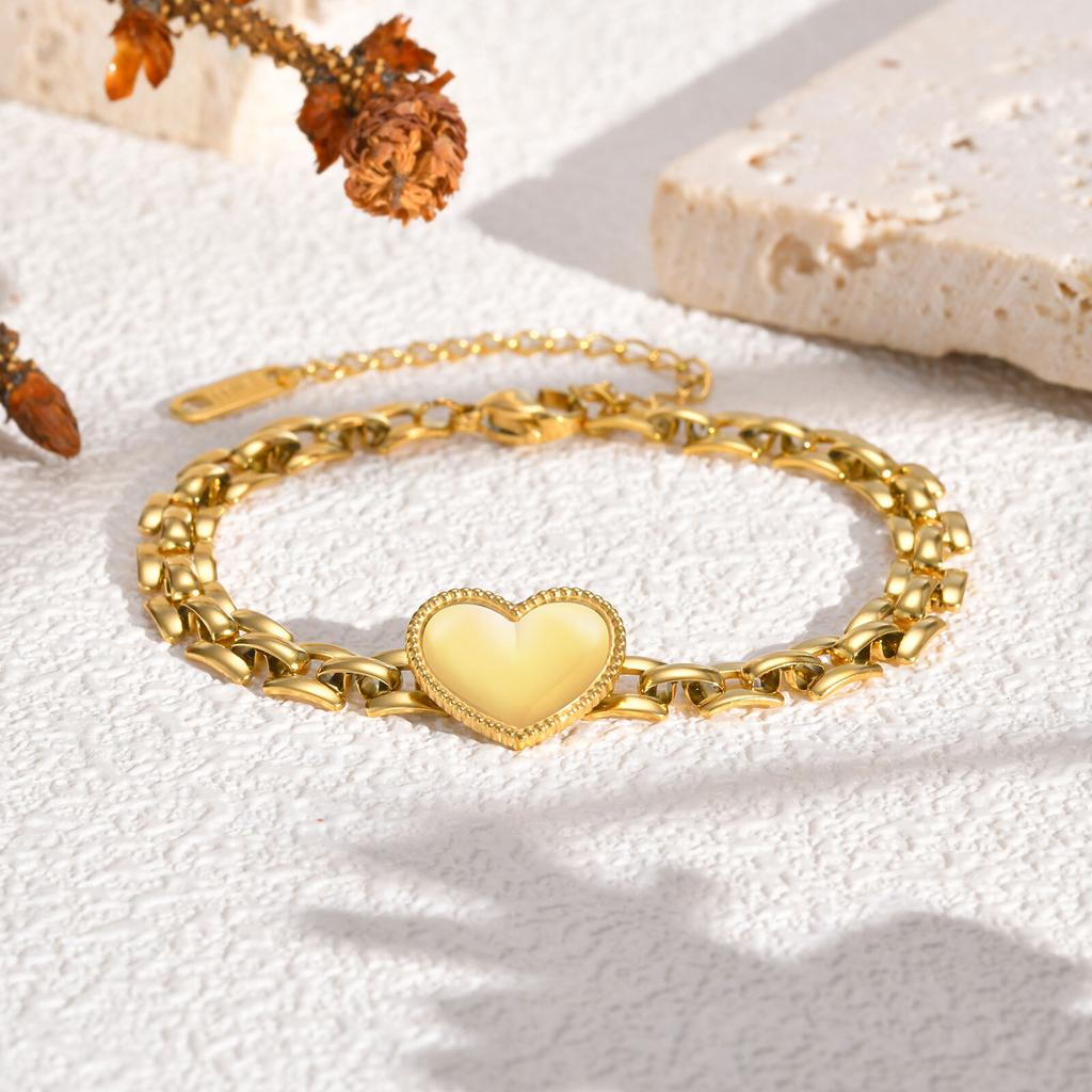Vnox Chain Bracelet To Valentine's Day Gift Love Card,Stainless Steel Heart Accessories Women's Bracelet,Charm Jewelry To Girls