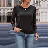 Casual Comfort and Versatility Autumn Women's Solid Color Lace Splicing Sweater Women