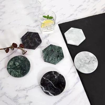 1PCS Marble Coasters Round Anti-skidding and High-Temperature Drink Mats Reusable Tea Pads Kitchen Home Tableware Accessories