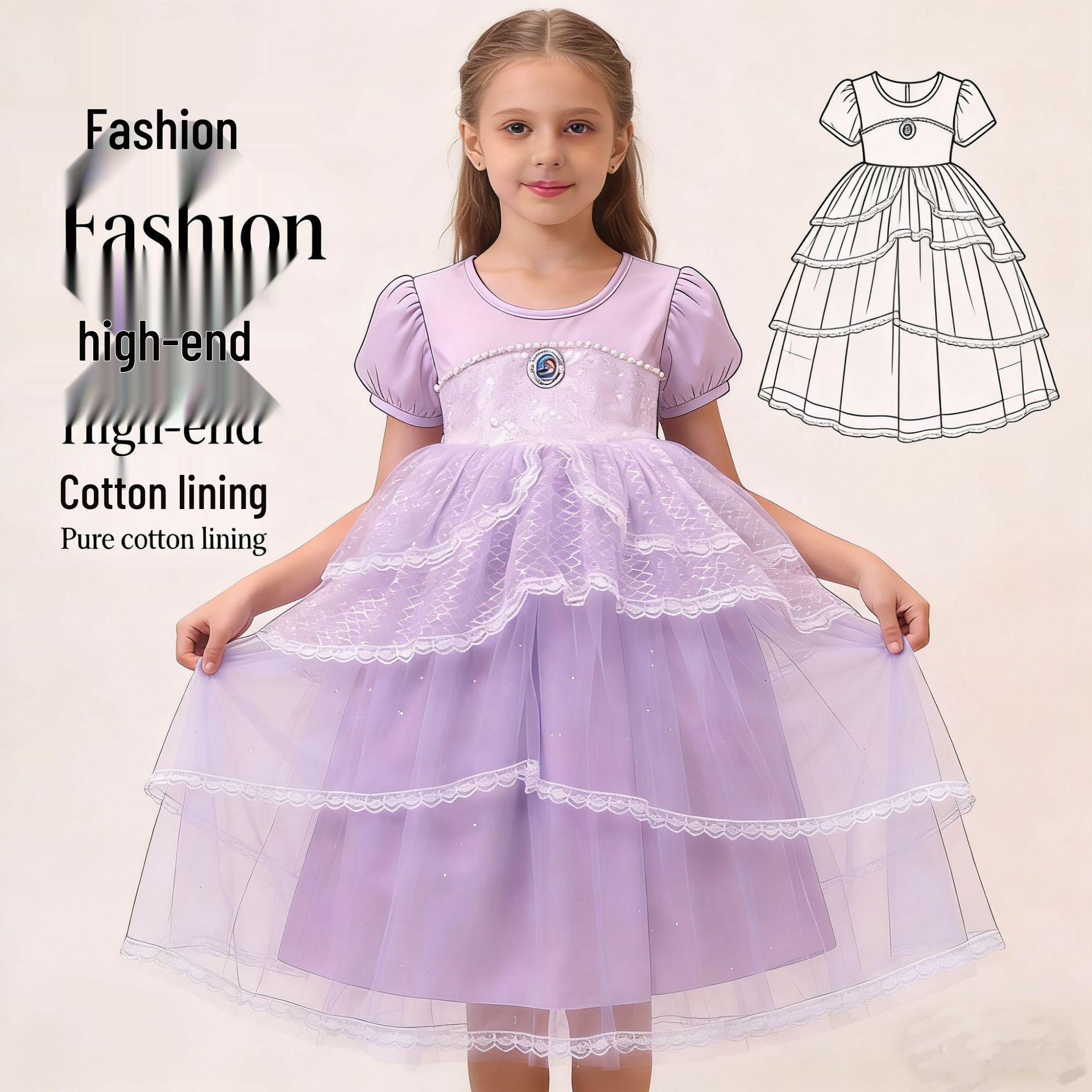 Mermaid Princess Lolita Dress for Girls – Summer Collection 110cm (recommended height ~1.0m)