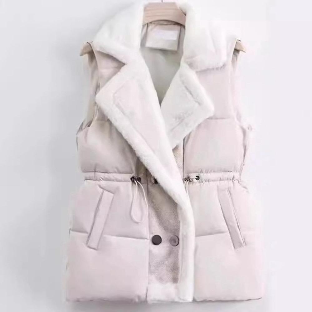 Autumn and winter Internet celebrities Korean version loose and thin fashion versatile fur integrated lapel vest women